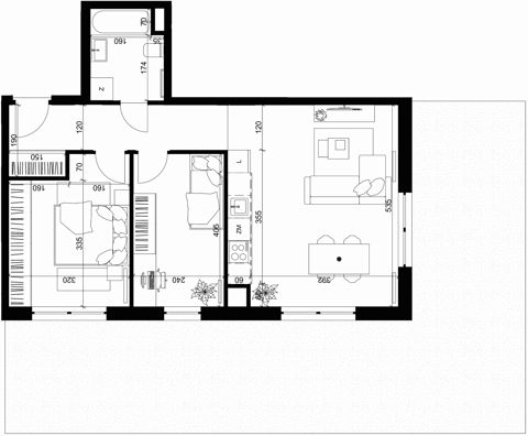 Plan 3 pok. 58m²