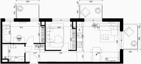 Plan 3 pok. 54m²