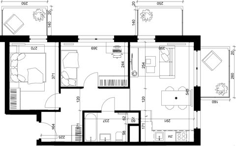 Plan 3 pok. 50m²