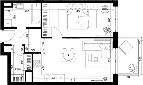 Plan 2 pok. 47m²