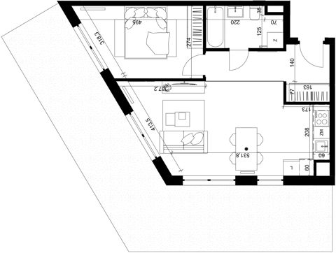 Plan 2 pok. 46m²