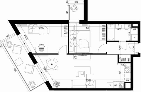 Plan 3 pok. 56m²