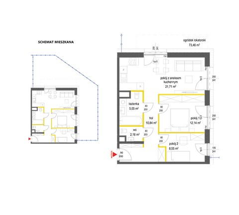 Plan 3 pok. 60m²