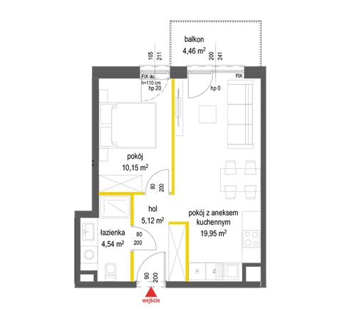 Plan 2 pok. 40m²