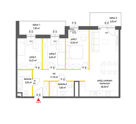 Plan 4 pok. 82m²