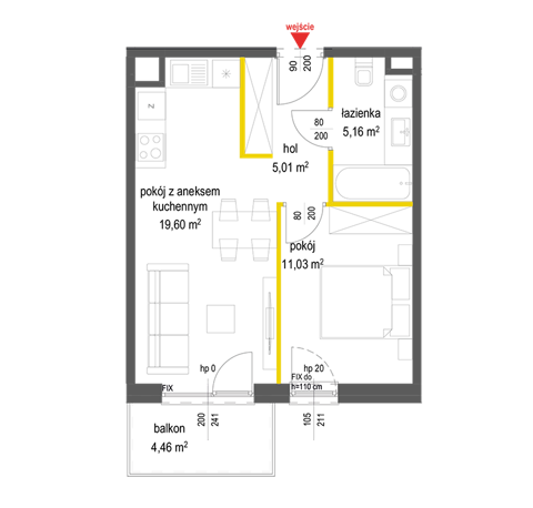Plan 2 pok. 41m²