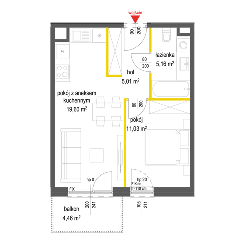Plan 2 pok. 41m²