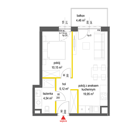 Plan 2 pok. 40m²