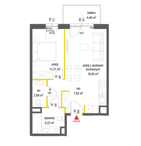 Plan 2 pok. 47m²