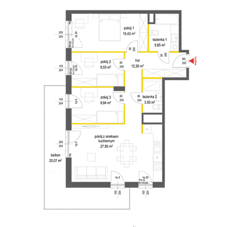 Plan 4 pok. 84m²