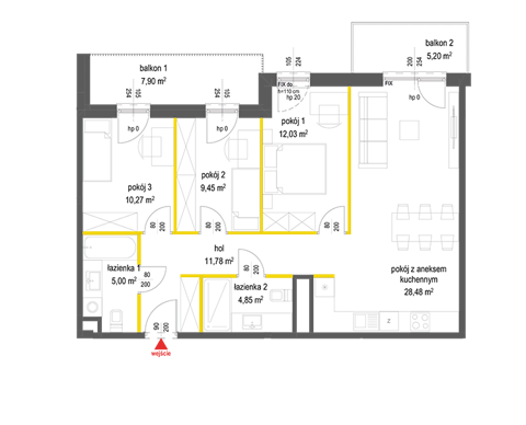 Plan 4 pok. 82m²