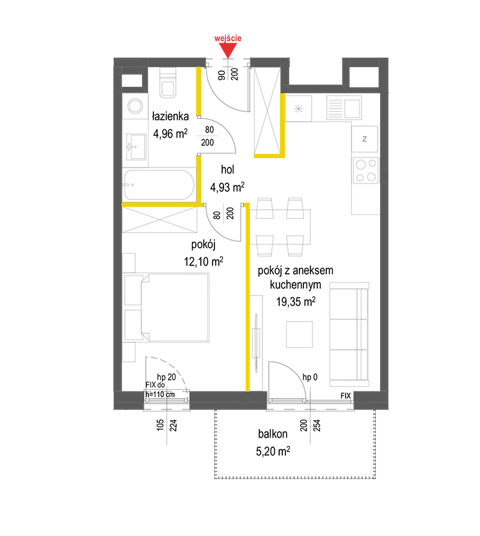 Plan 2 pok. 41m²