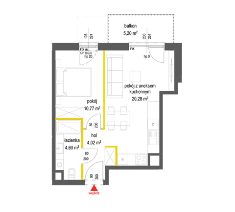 Plan 2 pok. 40m²