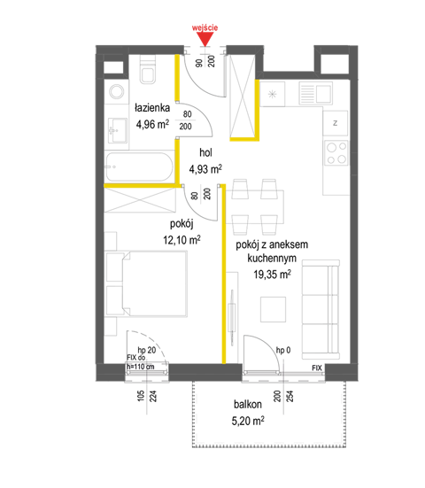 Plan 2 pok. 41m²