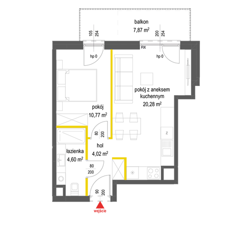 Plan 2 pok. 40m²