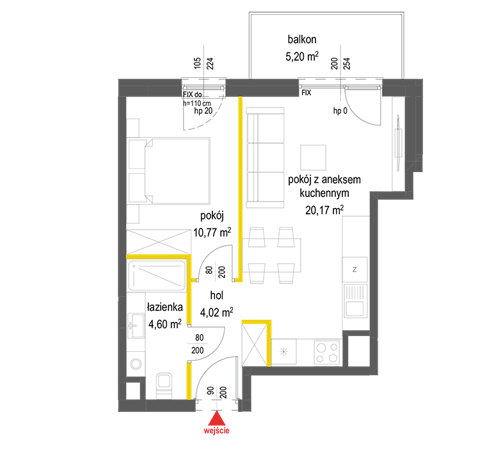 Plan 2 pok. 40m²
