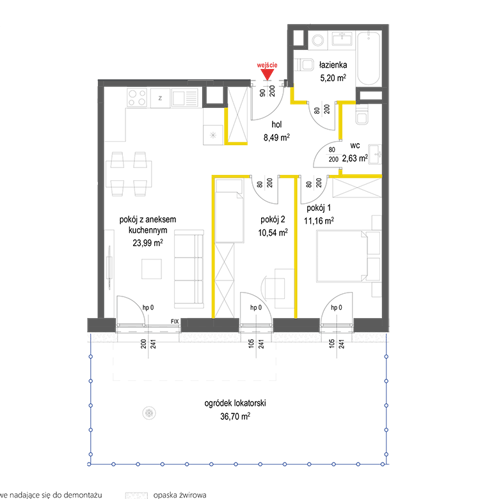 Plan 3 pok. 62m²