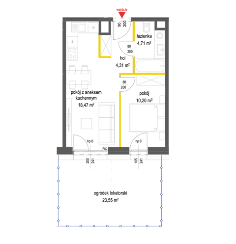 Plan 2 pok. 38m²