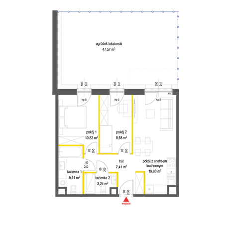 Plan 3 pok. 57m²
