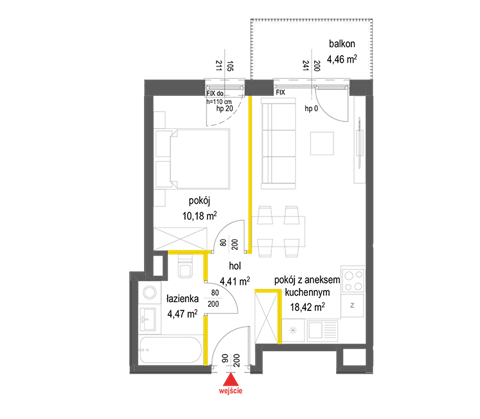 Plan 2 pok. 37m²