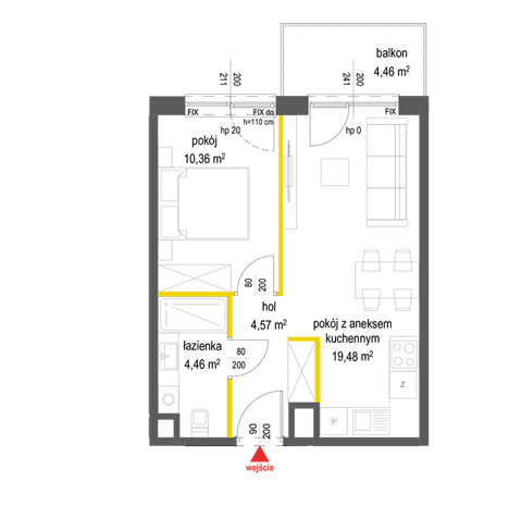 Plan 2 pok. 39m²