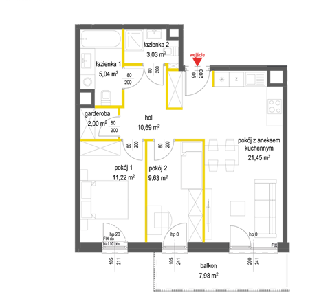 Plan 3 pok. 63m²