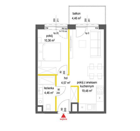 Plan 2 pok. 39m²