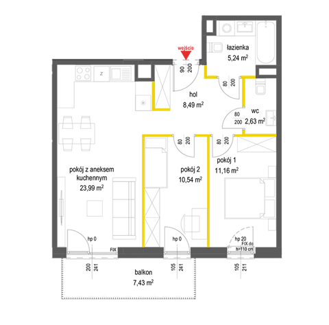 Plan 3 pok. 62m²