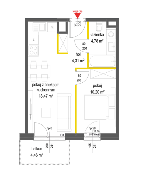 Plan 2 pok. 38m²