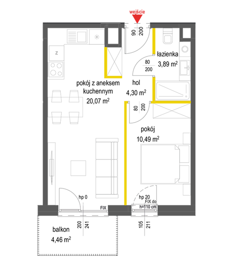 Plan 2 pok. 39m²