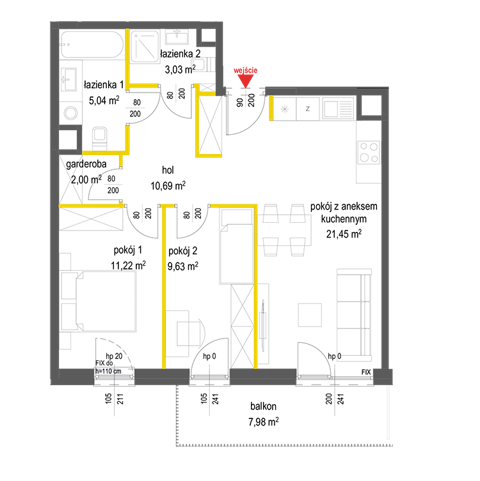 Plan 3 pok. 63m²