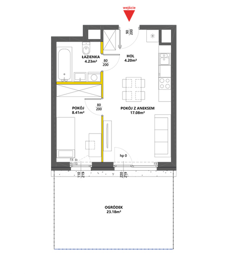 Plan 2 pok. 34m²