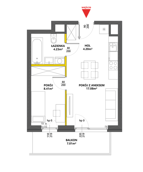 Plan 2 pok. 34m²