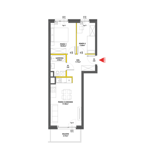 Plan 3 pok. 47m²