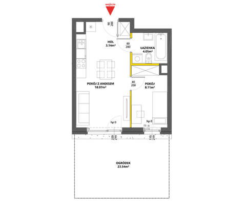 Plan 2 pok. 33m²