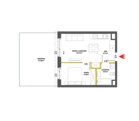 Plan 2 pok. 35m²