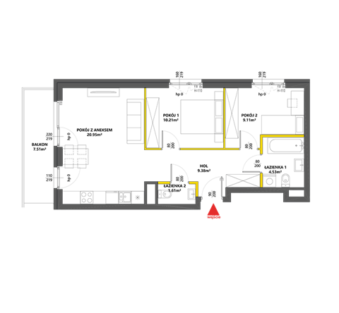 Plan 3 pok. 56m²