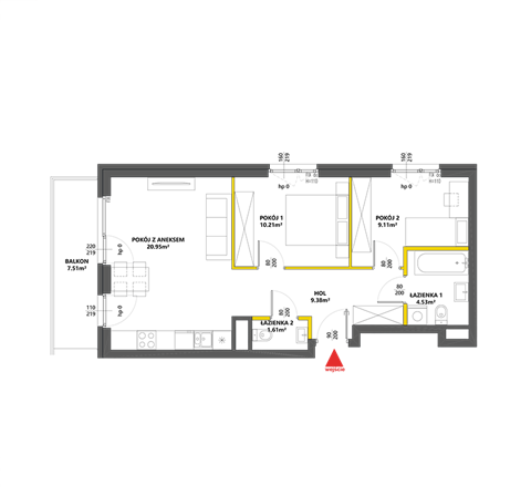 Plan 3 pok. 56m²