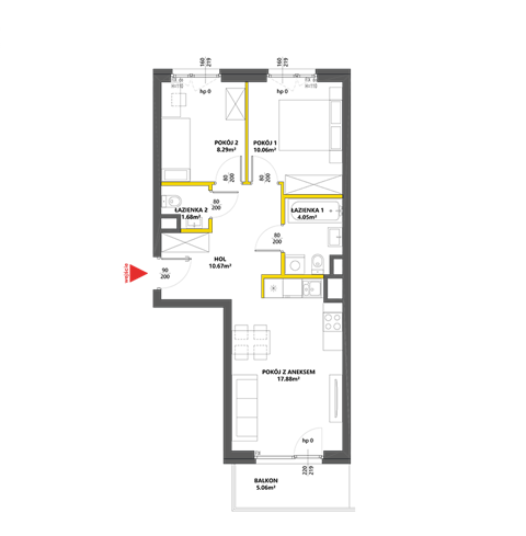 Plan 3 pok. 53m²