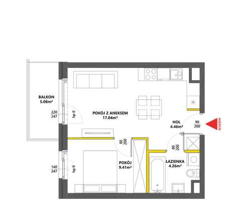 Plan 2 pok. 35m²