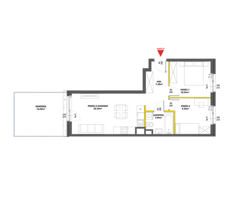 Plan 3 pok. 51m²