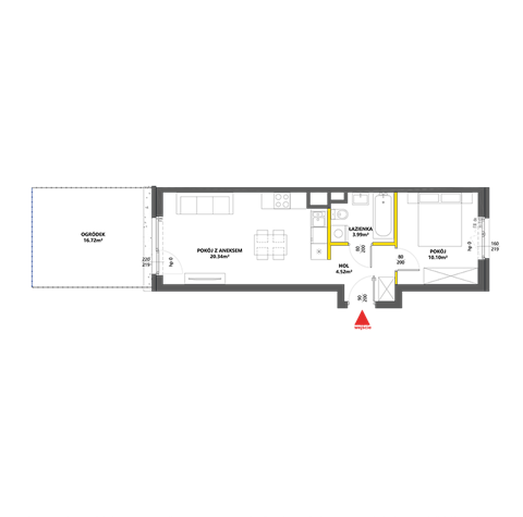 Plan 2 pok. 39m²