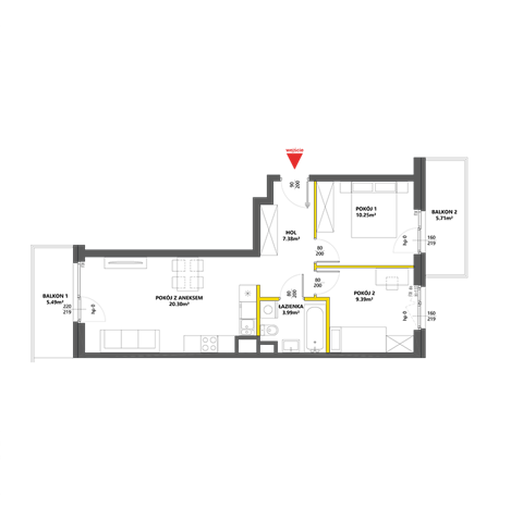 Plan 3 pok. 51m²