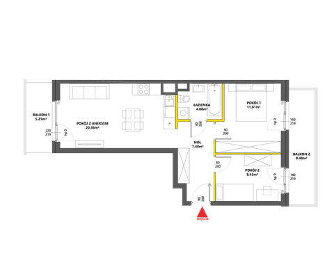 Plan 3 pok. 52m²