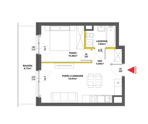 Plan 2 pok. 37m²