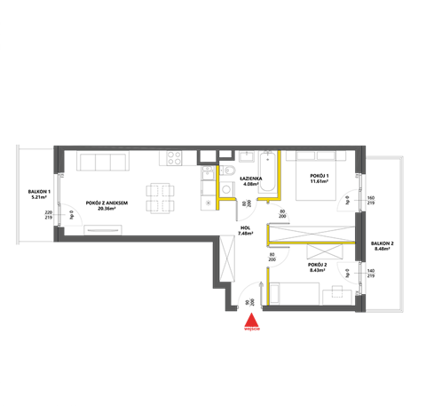 Plan 3 pok. 52m²