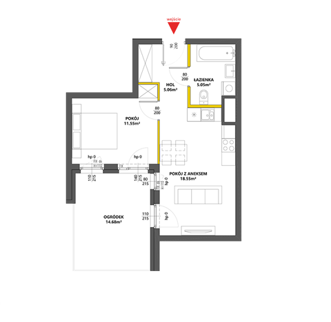 Plan 2 pok. 40m²