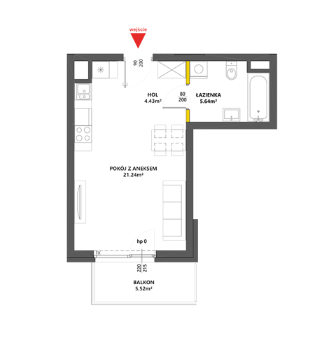 Plan 1 pok. 31m²