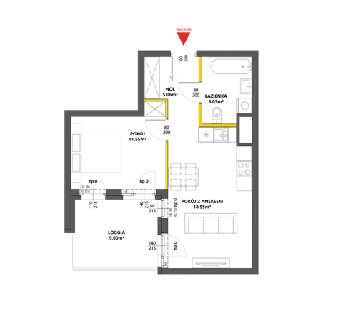 Plan 2 pok. 40m²