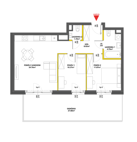 Plan 3 pok. 62m²